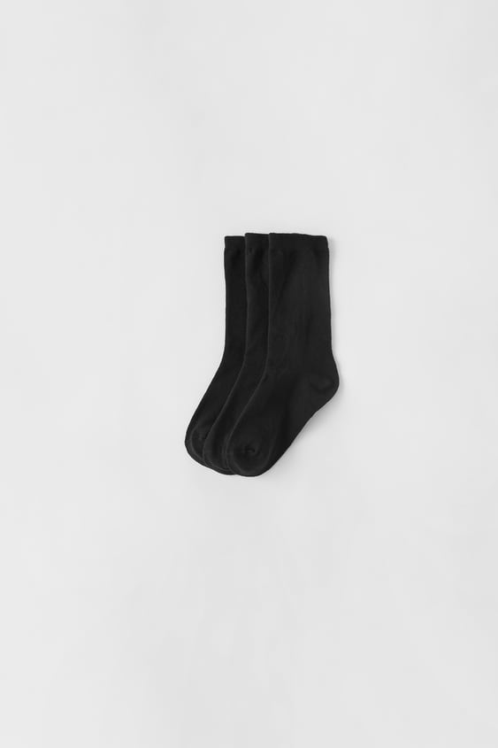 Zara KIDS/ THREE-PACK BASIC LONG SOCKS