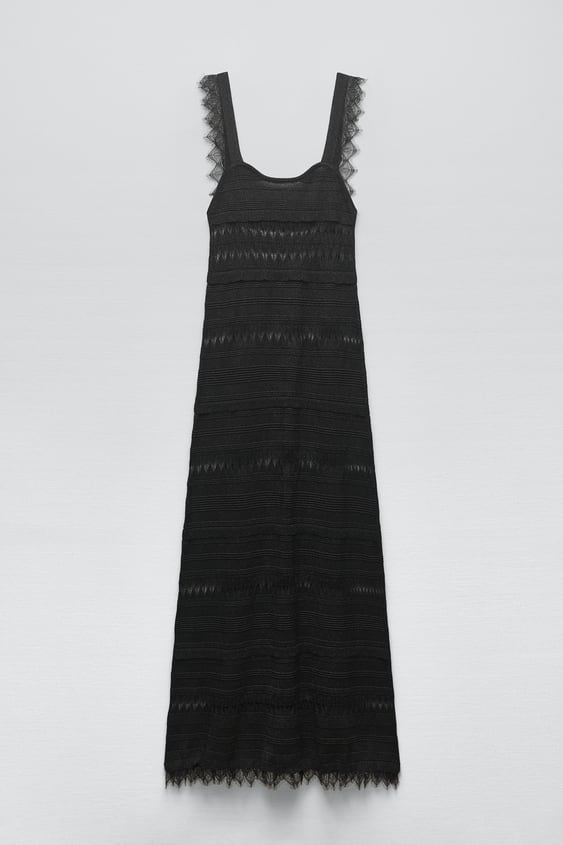 자라 Zara KNIT DRESS WITH METALLIC THREAD