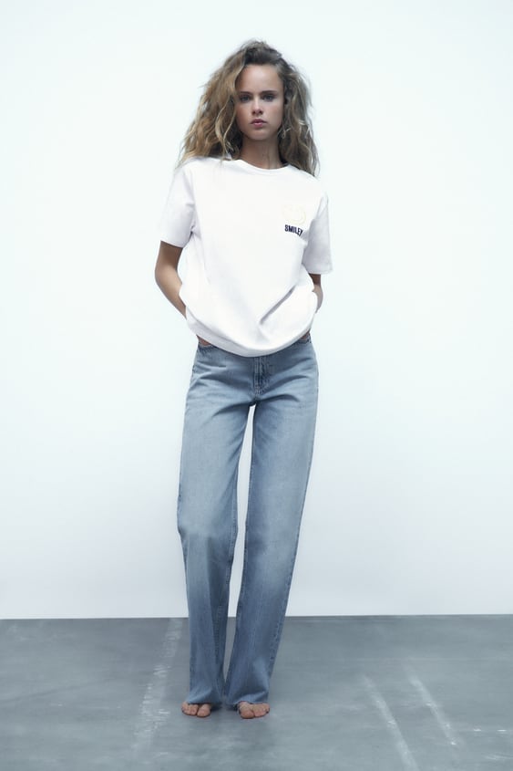 Zara SMILEY PRINT T-SHIRT