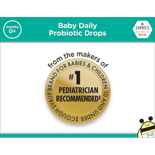 Zarbees Baby Probiotic Drops; Daily Digestive + Immune Support; Newborn Infants & Up; 0.27 Fl Oz