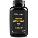 Zenement Natural Vitamin E - 400 IU, (D-Alpha-Tocopherol), 200 Softgels Antioxidant and Anti-Aging Non-GMO
