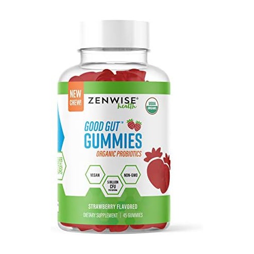  Zenwise Health Zenwise Probiotics for Women Organic Chewable Gummies - Promotes Urinary Tract, Feminine, Digestive Gut, and Immune Health - Constipation, Bloating, and Gas Relief, Vegan Probiotic