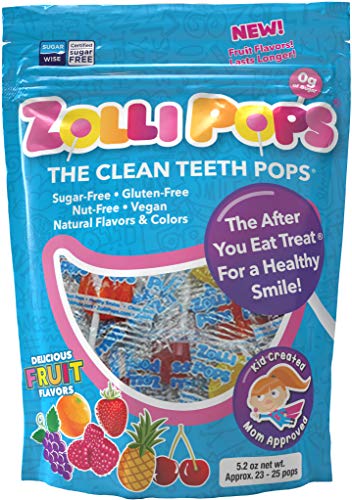 Zollipops The Clean Teeth Pops, Anti Cavity Lollipops, Delicious Assorted Flavors, Variety, 25 Count