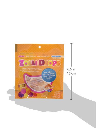  Zollipops | Clean Teeth Zolli Drops - Anti Cavity, Sugar Free Candy with Xylitol for a Healthy Smile - Great for Kids, Diabetics and Keto Diet (15-Count, Natural Fruit)