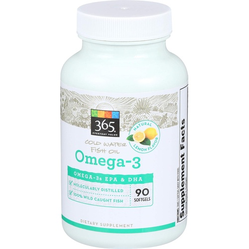  365 by Whole Foods Market, Omega 3 Lemon Flavored, 90 Softgels