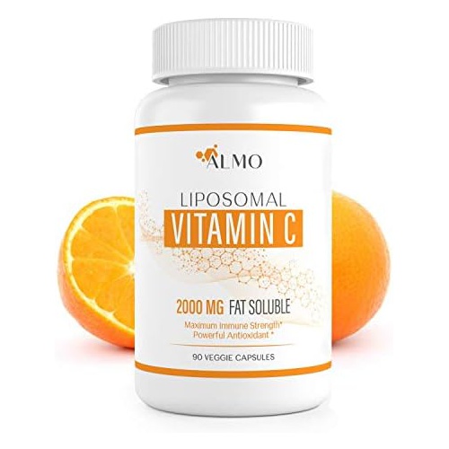  ALMO Premium Liposomal Vitamin C 2000mg, 300 Capsules Immune Support & Collagen Booster High Absorption Ascorbic Acid, High Dose Vitamin c Liposomal VIT C , Zero Soy , 100% NonGMO