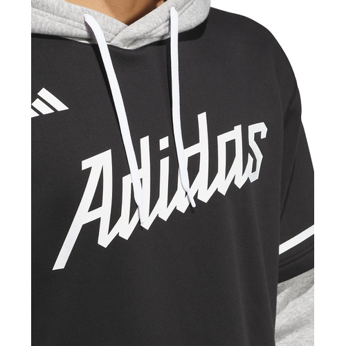 아디다스 Adidas Mens Branded Dugout Hooded T Shirt