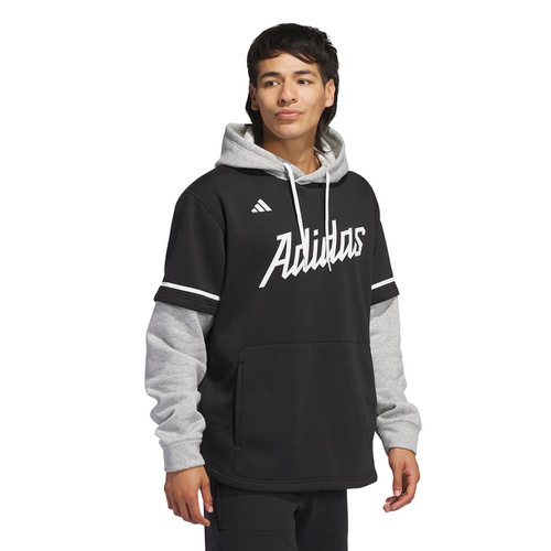 아디다스 Adidas Mens Branded Dugout Hooded T Shirt