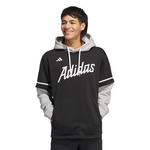 아디다스 Adidas Mens Branded Dugout Hooded T Shirt