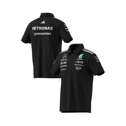 아디다스 Adidas Mens Black Mercedes AMG Petronas F1 Team Wear Polo Shirt
