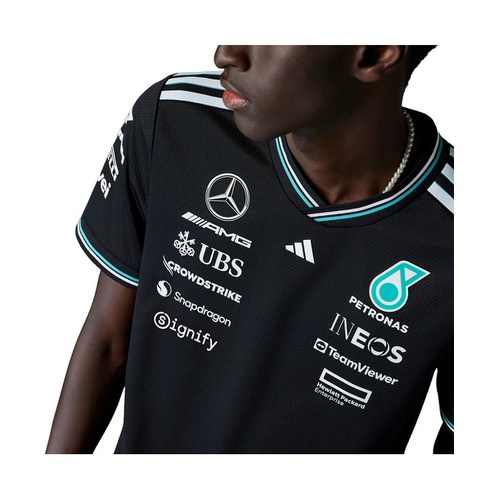 아디다스 Adidas Mens Black Mercedes AMG Petronas F1 Team Driver Wear Authentic T Shirt