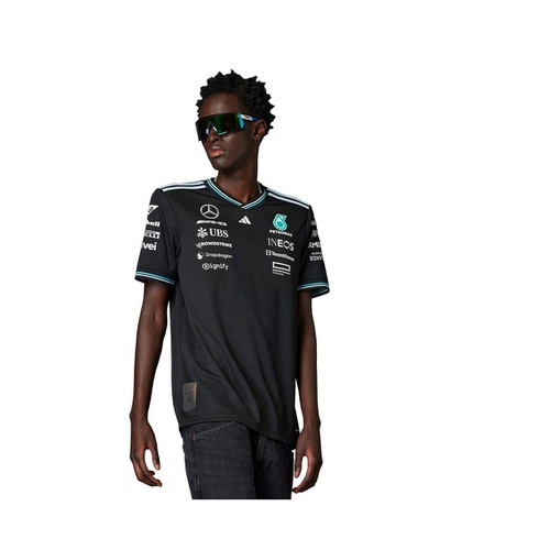 아디다스 Adidas Mens Black Mercedes AMG Petronas F1 Team Driver Wear Authentic T Shirt
