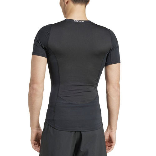 아디다스 Adidas Mens Fitted Crewneck Tech Fit Compression T Shirt