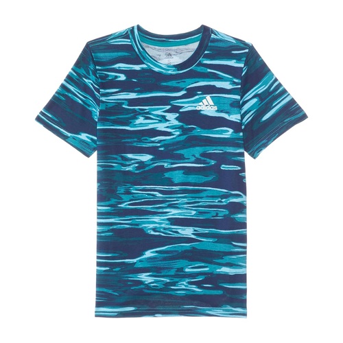 아디다스 adidas Kids All Over Print Liquid Camo Short Sleeve Tee (Big Kids)