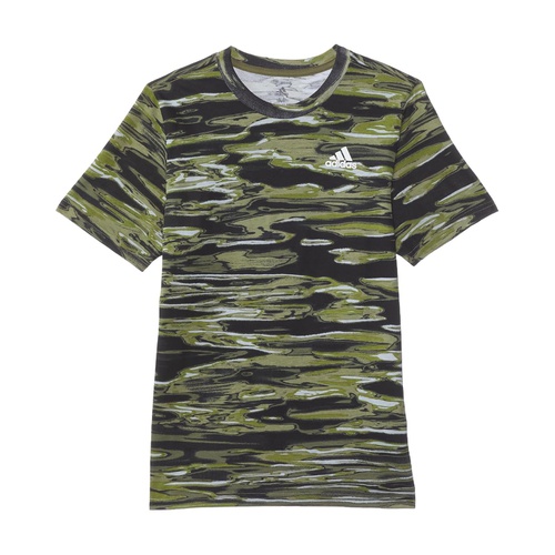 아디다스 adidas Kids All Over Print Liquid Camo Short Sleeve Tee (Big Kids)
