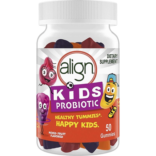  Align Kids Probiotic, Digestive Health for Kids, Prebiotic + Probiotic, Mixed Fruit Flavor, Less than 1 Gram of Sugar per Gummy, 50 Gummies