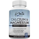 Amate Life Calcium and Magnesium Supplement with Vitamin D3 Support Heart & Immune Health Vegan Calcium Magnesium Complex Advanced Mineral Support for Stronger Bones & Teett 100 Tablets Made