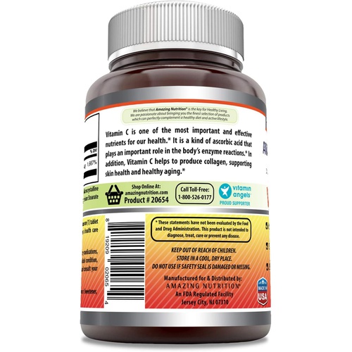  Amazing Nutrition Amazing Formulas Vitamin C 1000 Mg,Tablets - (Non-GMO,Gluten Free, Vegan) - Promotes Immune Function- Supports Healthy Aging- Supports Overall Health & Well-Being (250 Count)