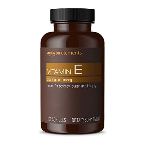  Amazon Elements Vitamin E, 400 IU, 100 Softgels, more than a 3 month supply (Packaging may vary)