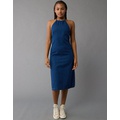 AE Denim Halter Shift Midi Dress