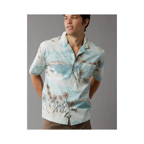 아메리칸이글 AE Tropical Button-Up Poolside Shirt