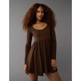 AE Knit Long-Sleeve Babydoll Mini Dress