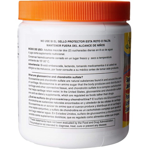  Arymar Glucosamine & Chondroitin Powder 1500mg-1200mg with Collagen Orange Flavor Support Healthy Joints, Orange, Orange, 300 Gram, X-Large