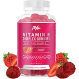 Avilana Vitamin B Complex Just for Women Vegan Gummies with Vitamin B12, B7 (Biotin), B6, B3 (Niacin), B5, B6, B8, B9 (Folate)s, Energy and Healthy Immune System (1 Pack)