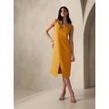 bananarepublic Split-Neck Sheath Midi Dress