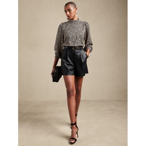바나나리퍼블릭 bananarepublic Cropped Open-Back Blouse