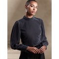 bananarepublic Cropped Velvet Blouse