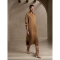 bananarepublic Mandarin-Collar Midi Shirtdress