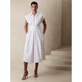 bananarepublic Collar-Neck Poplin Midi Dress