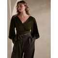 bananarepublic Cropped Wrap Blouse