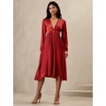 Twist-Front Midi Dress