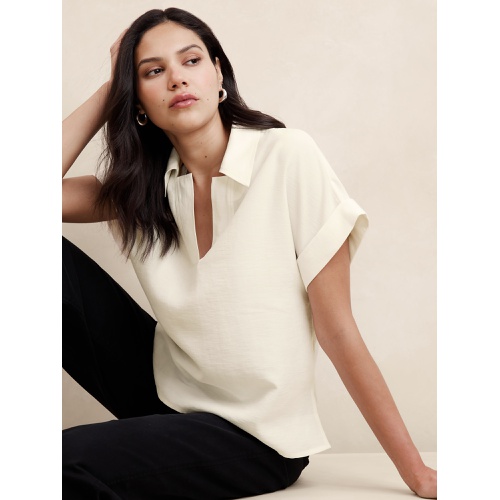 바나나리퍼블릭 Collar-Neck Top