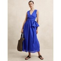 Voile Wrap-Waist Maxi Dress