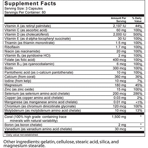  Barefoot Coral Calcium Complete 1500mg, 240 Capsules- Coral Calcium Supplement Developed by Bob Barefoot- Supports Overall Health & PH Levels- Contains Calcium, Magnesium, & Vitami