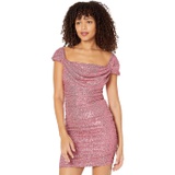 Bebe Sequin Drapery Ruched Dress