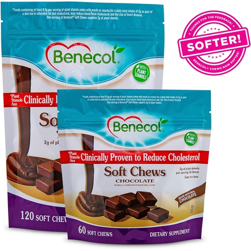  Benecol Soft Chews - Made with Cholesterol-Lowering Plant Stanols, which are Clinically Proven to Reduce Total & LDL Cholesterol* - Dietary Supplement (120 Chocolate Chews)