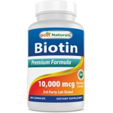 Best Naturals Maximum Potency Biotin 10,000 Mcg for Healthier and Longer Hair Growth Support Formula, 200 Count