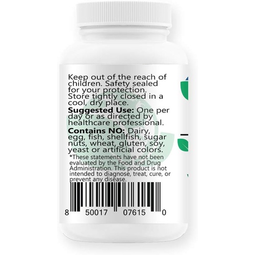  Bio-Innovations Pharmacal Folic Acid 5mg (Vitamin B9 Folate) 100 Vegan Capsules