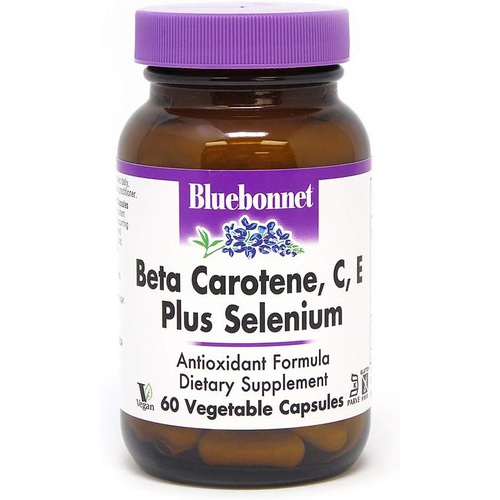  BlueBonnet Beta Carotene C and E Plus Selenium Vegetarian Capsules, 60 Count