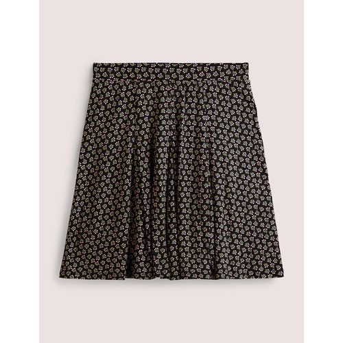 보덴 Boden Jersey Mini Skirt - Black, Diamond Bud