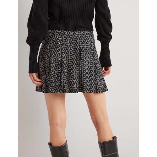 보덴 Boden Jersey Mini Skirt - Black, Diamond Bud