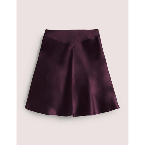 보덴 Boden Purple Satin Bias-cut Mini Skirt - Fig