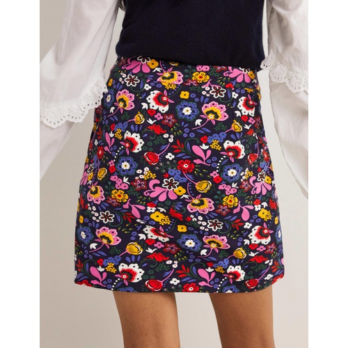 보덴 Boden Jersey A-Line Mini Skirt - Navy, Pretty Paradise