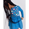 Boden Flutter Jersey Dress - Penzance Blue Floral