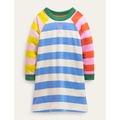 Boden Sporty Raglan Dress - Provence Blue/Vanilla Pod
