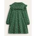Boden Roll Neck Midi Dress - Trekking Green/Gold Spot